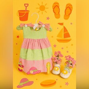 Summer Fun Centerpiece Dress For Baby Shower, Little Girls Birthday